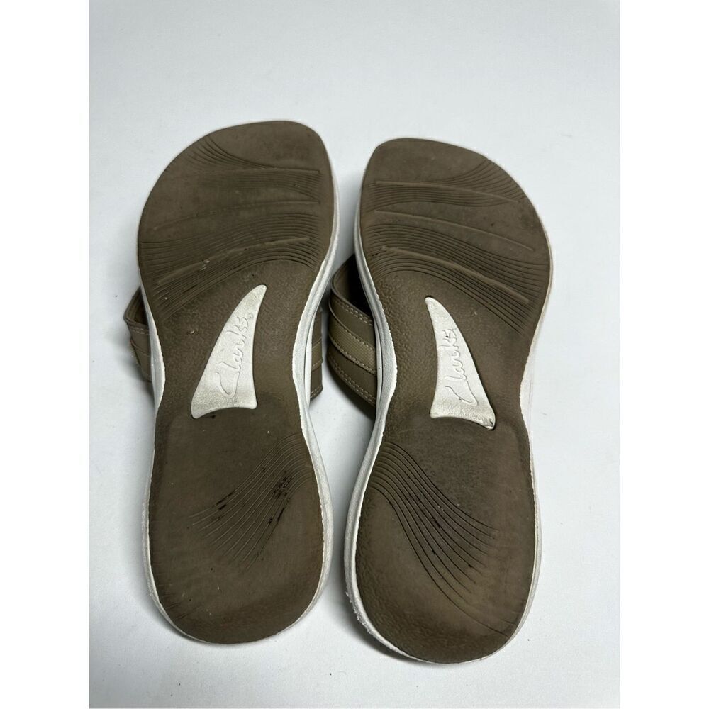Clarks Breeze Sea Sandals Taupe Women's 10 M Tan White - Picture 6 of 11